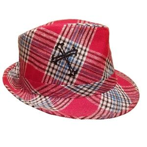 Plaid Fedora with Cross